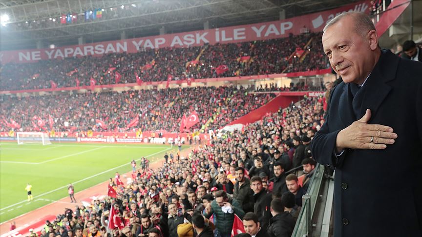 Cumhurbaşkanı Erdoğan A Milli Futbol Takımı nın maçını izledi